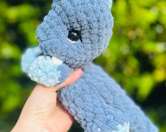crochet adorable Dino, little blue Dino handmade plush
