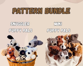 Puppy Pals Crochet Pattern Bundle: Snuggler & Mini (Digital Download PDF)