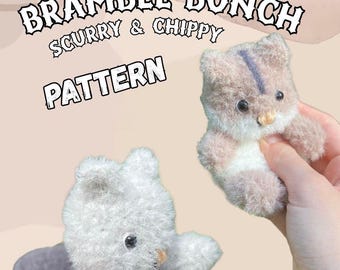 wzór na szydełkowy bukiet jeżyn, wzór amigurumi z wiewiórką i wiewiórką