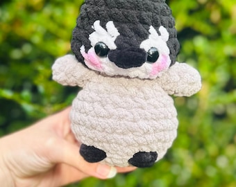 Crochet Baby Penguin Plushie: Handmade Amigurumi Winter Bird