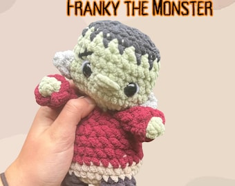 Crochet Franky the Monster Pattern, Spooklets Amigurumi (PDF Pattern)