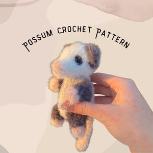Patrón de amigurumi de zarigüeya a crochet: Marsupial peludo para hacer tú mismo (patrón en PDF)