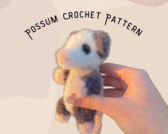Wzór na szydełkowego oposa amigurumi: Puszysty torbacz DIY (wzór PDF)
