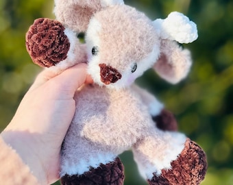 Crochet Little Deer Plush, Handmade Fuzzy Fawn