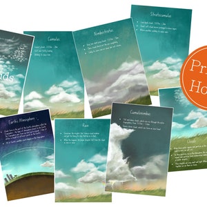Cloud Types Printable Flashcard Set & ebook - Printable / ebook PDF homeschool / learning resource all about clouds