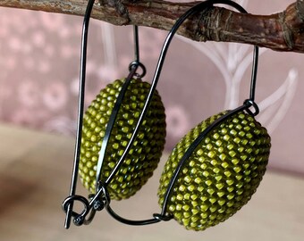 Oblong Earrings - Tomatillo