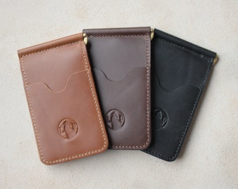 Money Clip Wallet: handgemaakt leer