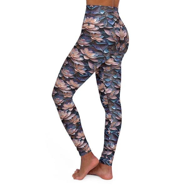 Bloomin' Booty Bliss: High-Waisted Yoga Leggings - Paper Flowers That Won't Wilt During Your Downward Dog! Mother's Day Gifting!
