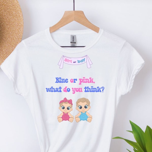 Gender Reveal T-shirt/ Women’s Crewneck T-shirt/ Boy or Girl T-shirt/ New Parents T-shirt/ Growing Family/ First Time Mom