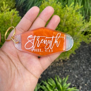 Strength / Motel Retro Keychain / Christian Keychain