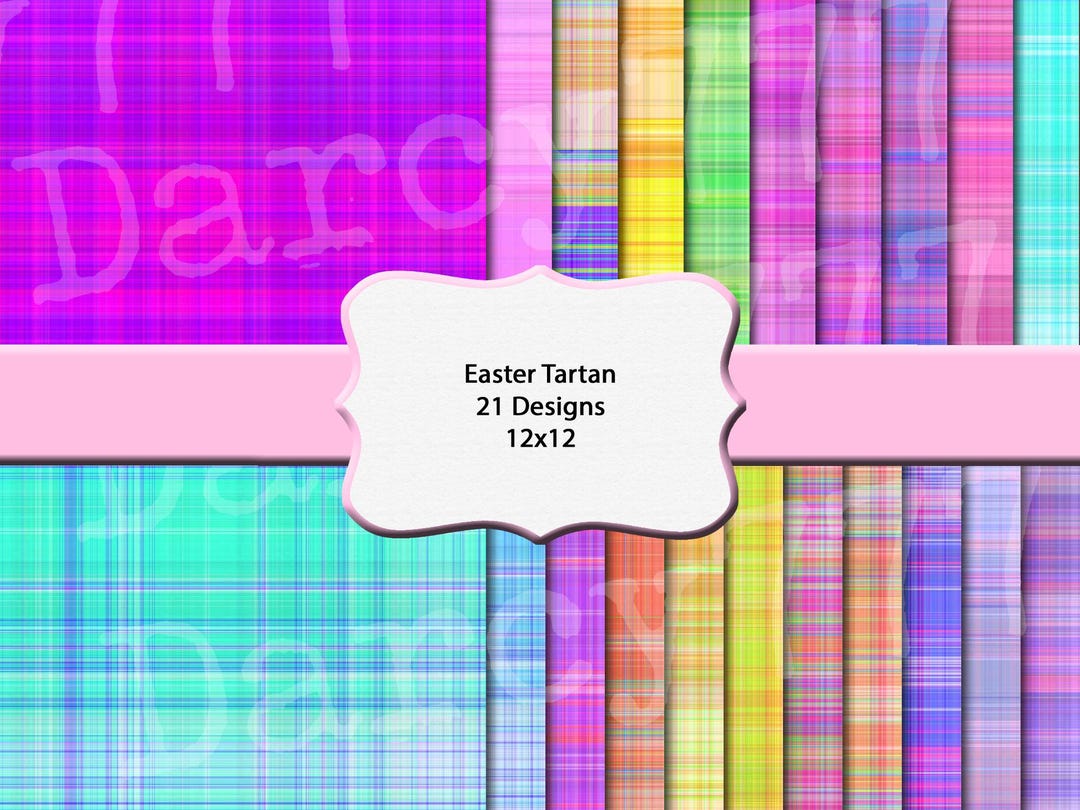 Easter Tartan Digital Paper Pack, Pastel Plaid Scrapbook Papers, Spring ...