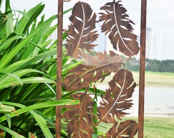 Pantalla de soporte para plantas enrejada de metal de hoja de bronce