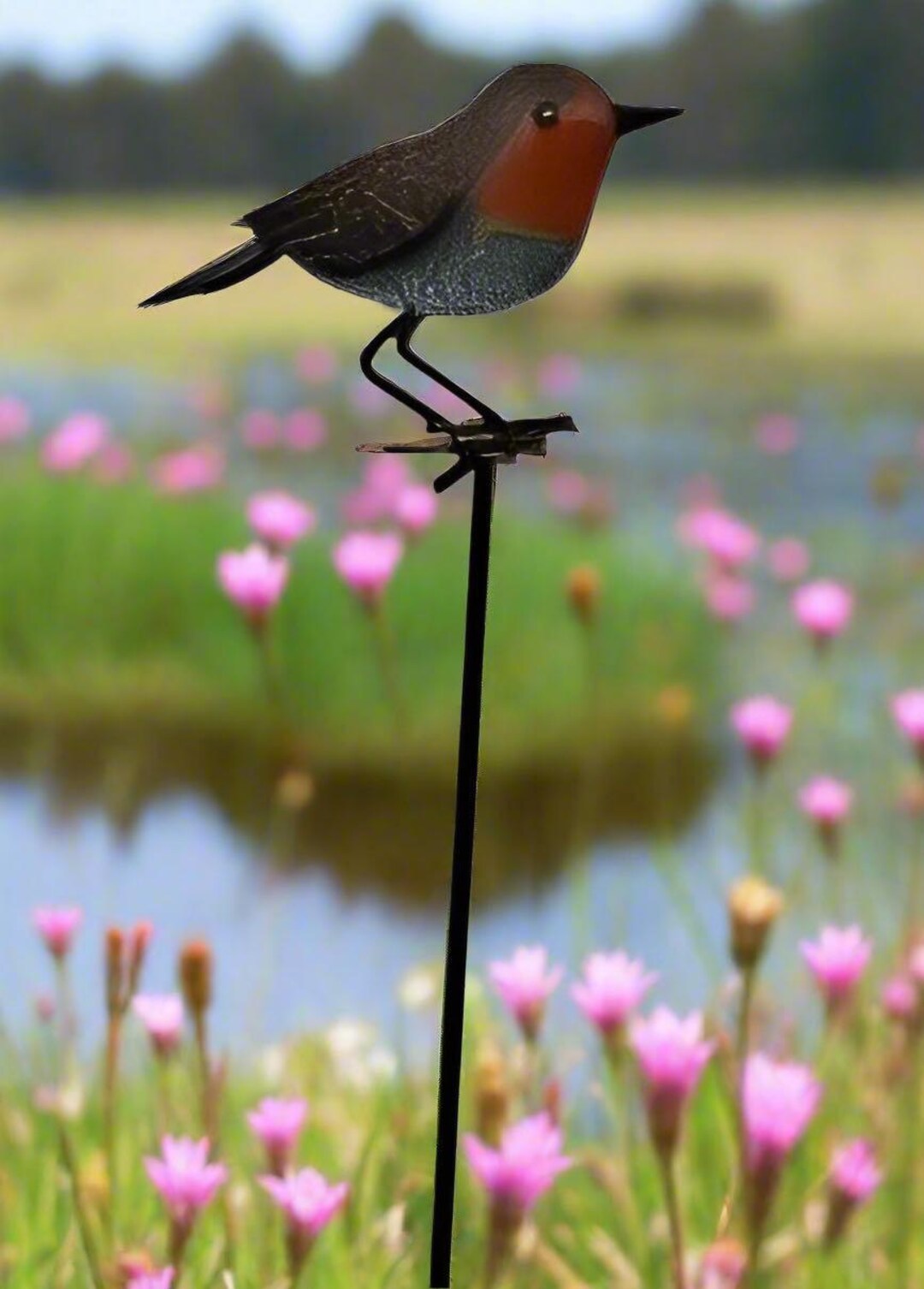 Handmade Powder Coated Robin on a Pole Sculpture 130cm Tall - Etsy UK