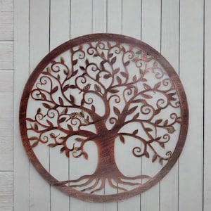 Handmade bronze tree of life wall art with roots indoors/outdoors 40cm