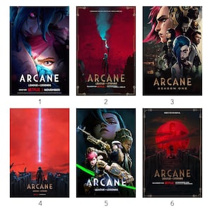 Arcane League Of Legends Saison Poster Set von 24 Poster, Arcane Staffel 2 animiertes Plakat, Jinx Poster, Leinwand Poster Druck, Fan Merchandise