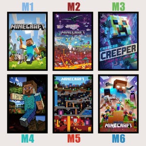 Set di 13 poster di Minecraft, Minecraft Mine Craft Steve con animali, stampa artistica originale, poster premium, poster su tela, regalo di compleanno