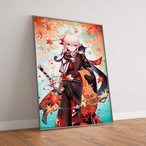 Genshin Impact 楓原和葉ポスター、高品質キャンバスポスタープリント、ボーイフレンドやガールフレンドへのギフト、ファン商品