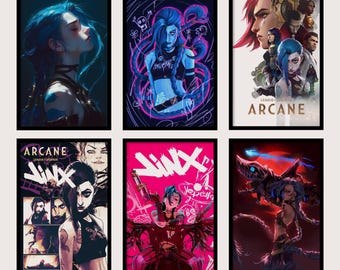 24 + Arcane League Of Legends Season Poster, Arcane Season 2 animated poster, Jinx Poster, Canvas Poster Print, Fan merchandise
