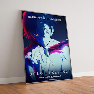 ソロレベリングアニメポスター、高品質キャンバスポスタープリント、誕生日プレゼント、ファングッズ