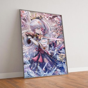 Poster di Genshin Impact Kamizato Ayaka, stampa su tela di alta qualità, regalo per fidanzato o fidanzata, regalo di compleanno, gadget per fan