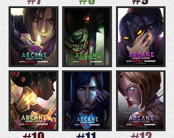 24 + Arcane League Of Legends Season Poster, Arcane Season 2 animated poster, Jinx Poster, Canvas Poster Print, Fan merchandise
