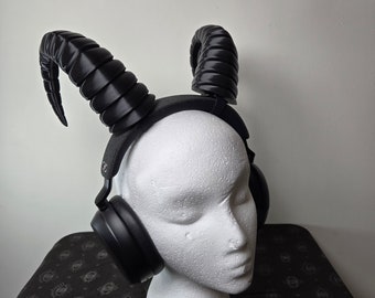 Hot-Swappable Magnetic Headphone Horns, Baphomet + Attachment for Headset | Cosplay Horn BUNDLE
