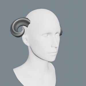 Horns 3D Print Design For Cosplay, DnD | Ammon | DIGITAL