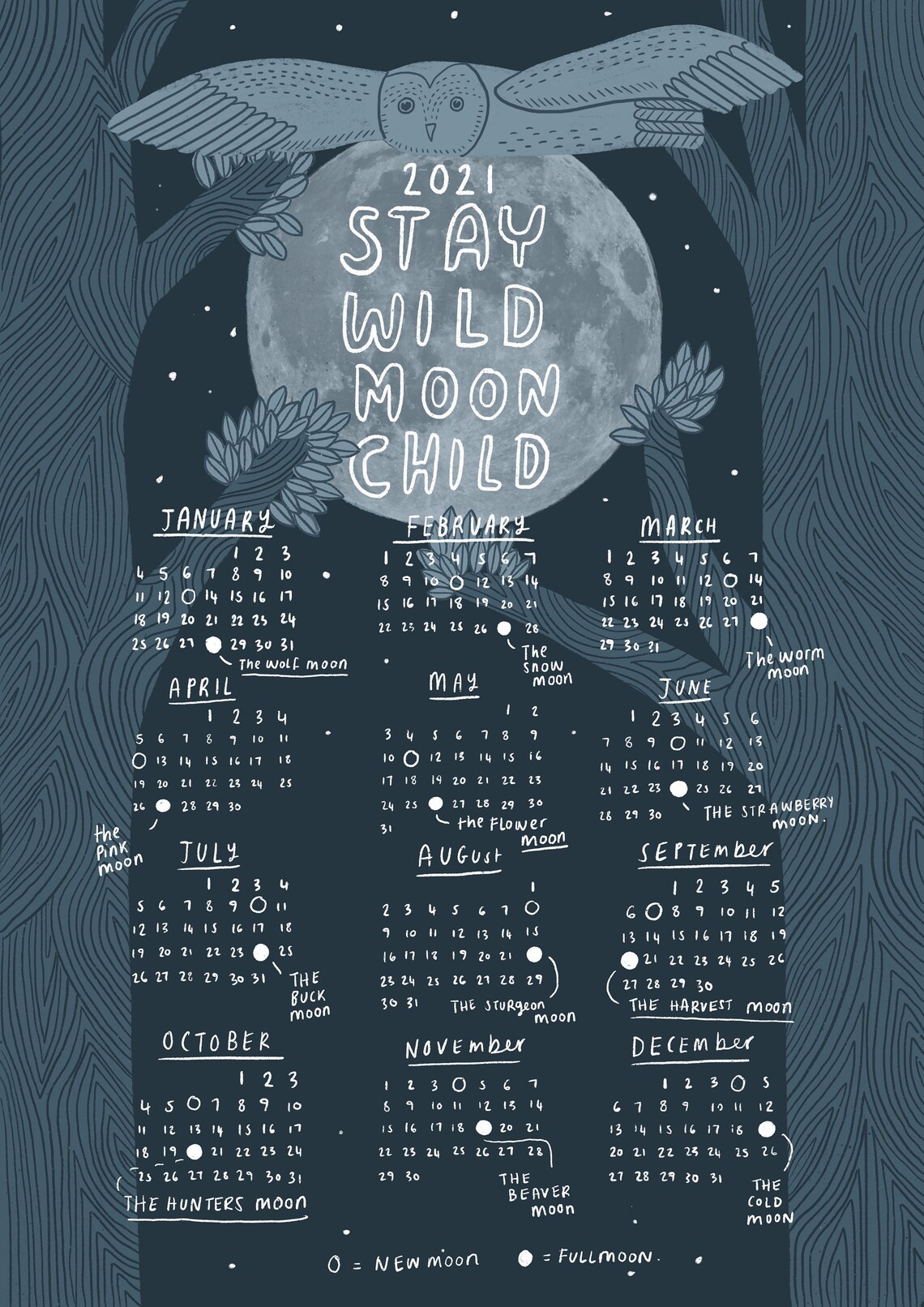 Lunar Calendar 2021 Etsy