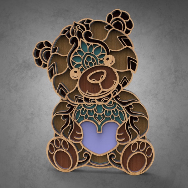 Laser Cut Files - Interactive Wood Toy- 6 Layer ai,dxf,cdr,svg,pdf