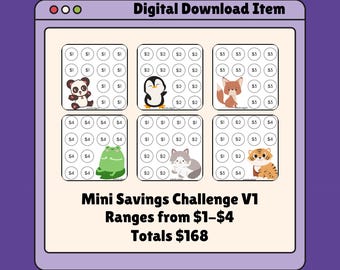 Cute Animals Savings Challenge | Low Income Budgeting (Digital Download)