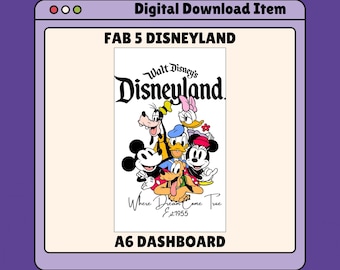 Disneyland Fab 5 A6 / Persoonlijk dashboard | Budget bindmiddelinzetstukken | Digitale download