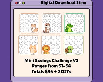 Animal Savings Challenge | Low Income Budgeting (Digital Download)
