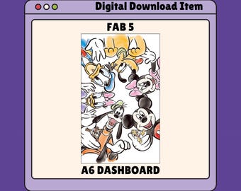 Fab 5 A6 / Persoonlijk dashboard | Budget bindmiddelinzetstukken | Digitale download