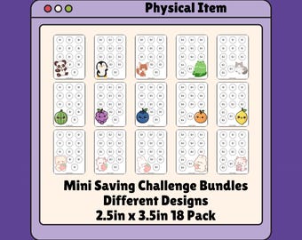100 Envelope Challenge Savings Cards, Laminated Budget Trackers, Various Styles, Sets of 18 or 25 2.5inx3.5in
