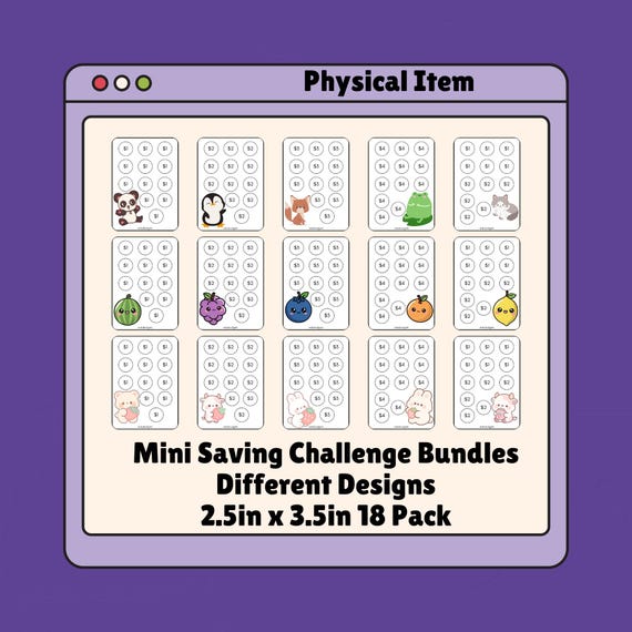 100 Envelope Challenge Savings Cards, Laminated Budget Trackers, Various Styles, Sets of 18 or 25 2.5inx3.5in