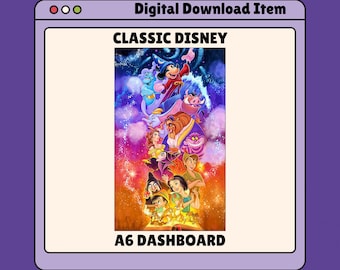 Klassieke Disney-films A6 / Persoonlijk dashboard | Budget bindmiddelinzetstukken | Digitale download