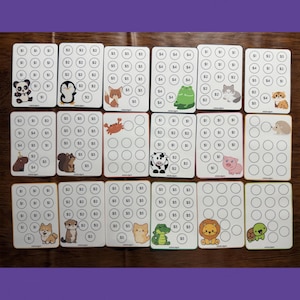 100 Envelope Challenge Savings Cards, Laminated Budget Trackers, Various Styles, Sets of 18 or 25 2.5inx3.5in image 2