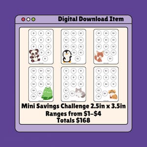 Dierenbesparingsuitdagingstrackers | Budgettering voor lage inkomens (digitale download)