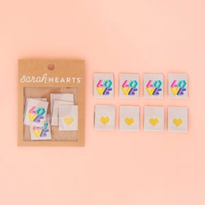 LOVE Quilt Woven Sewing Labels - 8 Pack - Clothing Labels - Quilt Labels - Sew in Tags - Sewing Gift