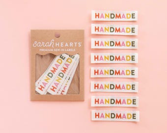 Handmade Woven Sewing Labels - Muted Colors - 8 Pack - Quilt and Clothing Tags