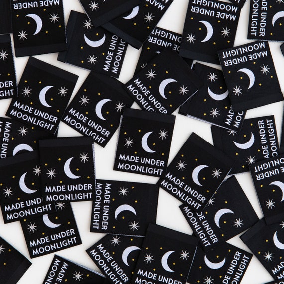 Made Under Moonlight Woven Labels - Sewing Woven Clothing Ta Made Under Moonlight Woven Labels - Sewing Woven Clothing Ta