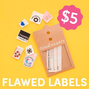 Sarah Hearts Fehlerhafte Nähetiketten Mystery Pack - Quilt Etiketten - Kleidung Etiketten - Geschenk zum Nähen