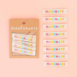Colorful Handmade Sewing Labels - 8 Pack - Clothing Labels - Knitting Labels - Quilt Labels - Sewing Gift