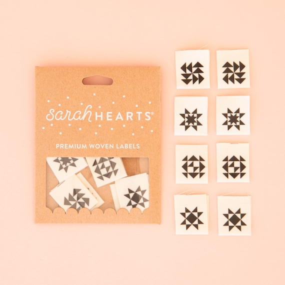 Black Quilt Block Multipack Organic Cotton Labels Black Quilt Block Multipack Organic Cotton Labels