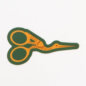 Stork Scissors Sticker - Sewing Sticker - Sewing Gift - Quilting Sticker - Waterproof Vinyl Sticker