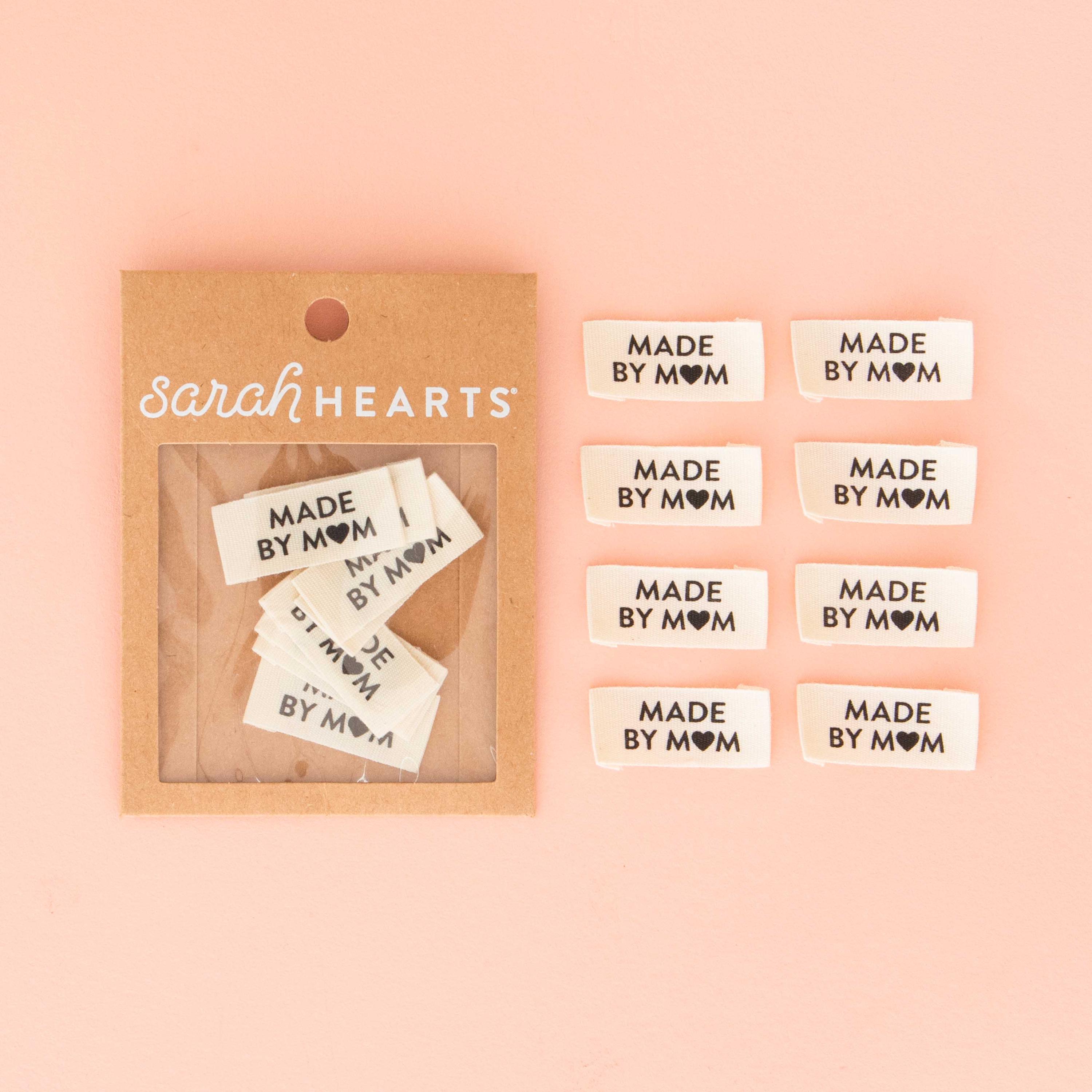 Made by Mom Organic Cotton Sewing Labels - Quilt Labels - Clothing Labels - Sewing Gift - Mother's Day Gift
