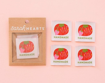 Tomato Pincushion Sewing Labels - 4 Pack - Sewing Gift
