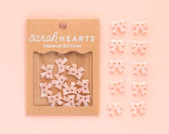 Botones de lazo rosa – Adornos de costura de acetato de celulosa de 1,6 cm (paquete de 10)