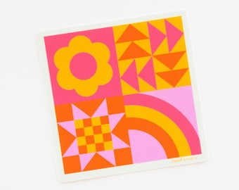 Sticker bloc de courtepointe coloré
