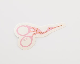 Pegatina de vinilo con tijeras de cigüeña - Regalo de costura y acolchado